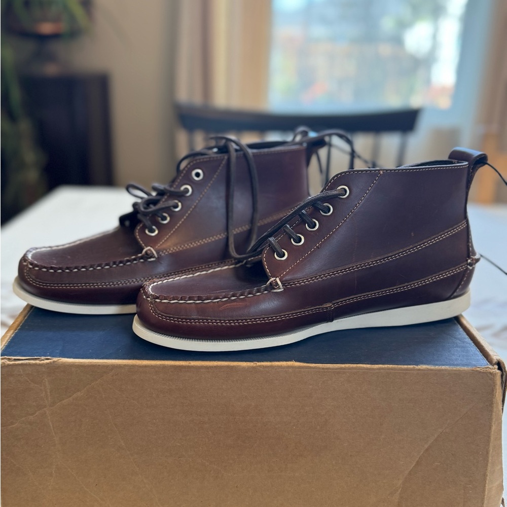 G.H. Bass & Co. Dark Brown Leather Men's Boots — Camp Moc